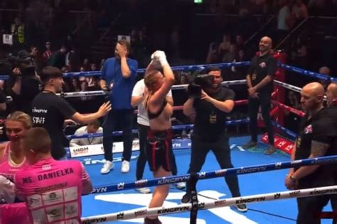 daniella hemsley celebration uncut|Kingpyn Boxing results: Daniella Hemsley flashes audience